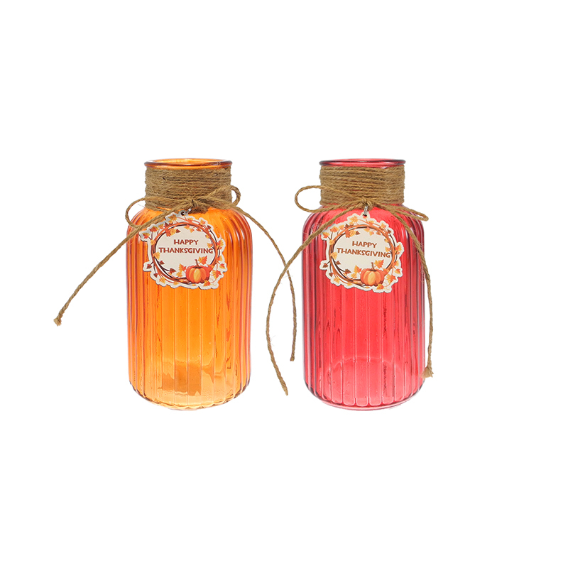 Striped Cotton Rope Painted Glass Flower Vase YD-TDH-134