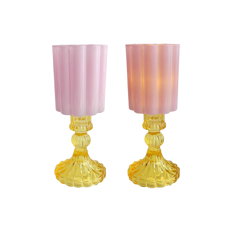 Pink Enamel Modern Candle Holder YD-HDWC-233