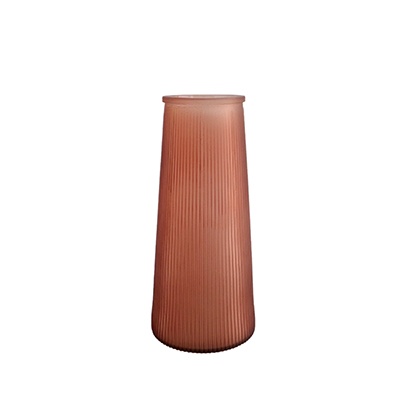 Lotus Root Pink Stripes Glass Vases YD-CGV-054