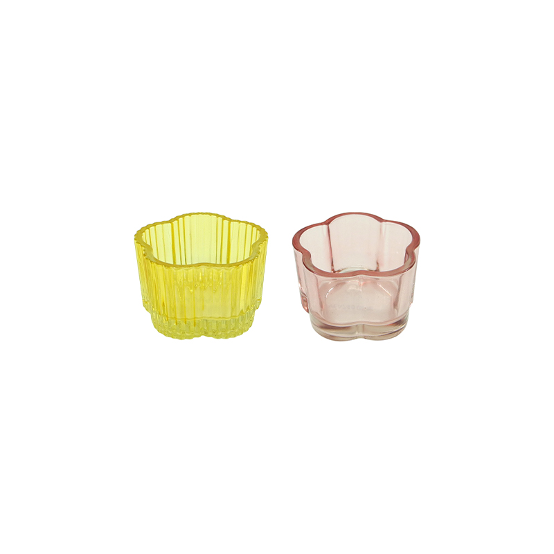 Flower Spray Colored Glass Candle Holder YD-ND-377