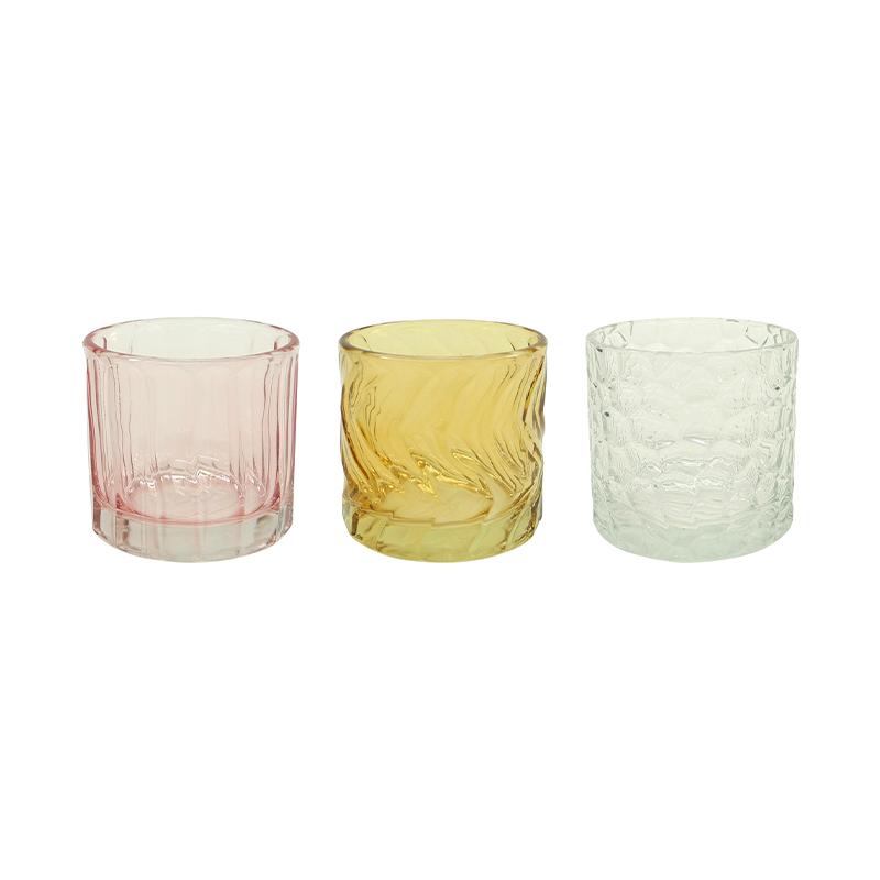 Spray Color Textured Glass Candle Holder YD-ND-381