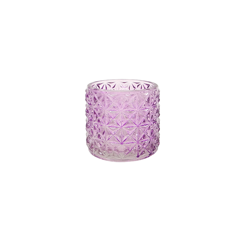 Spray Painted Embossed Glass Candle Holder YD-ND-383
