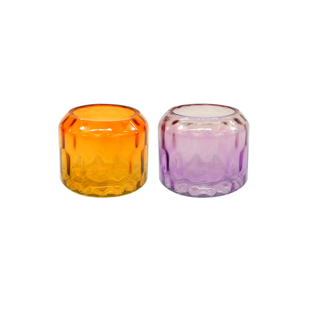 Cylindrical Cutout Gradient Spray Color Glass Vase YD-ND-327