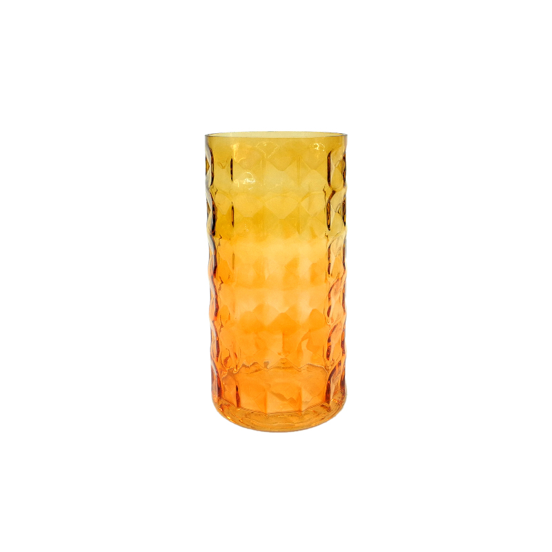 Diamond Textured Cutout Spray-painted Glass Vase YD-ND-330