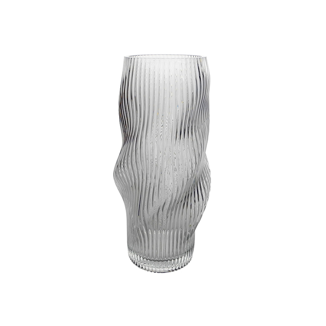Striped Shaped Glass Vase YD-CGV-205