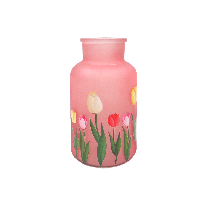 Frosted Powder Flower Bud Vase YD-SS-123
