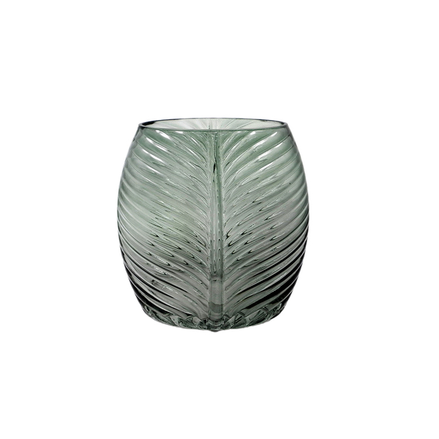 Leaf-textured Cut Glass Vase YD-TDH-085