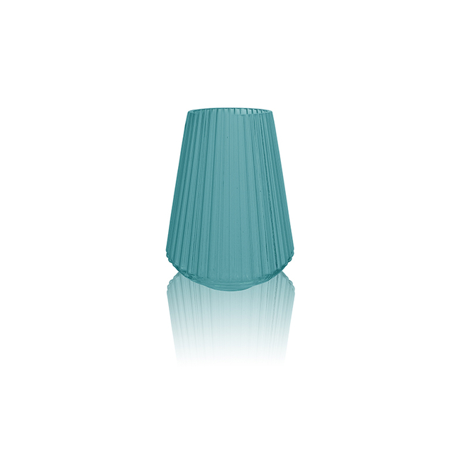 Tapered Striped Frosted Glass Vase YD-OBS-085