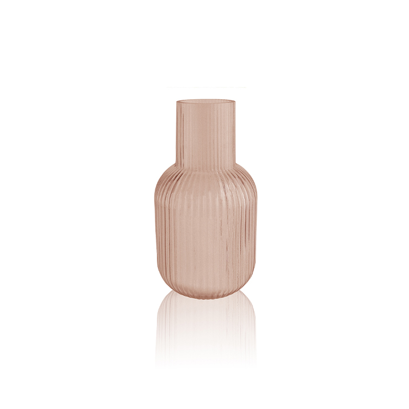Brown Frosted Glass Vase YD-OBS-091