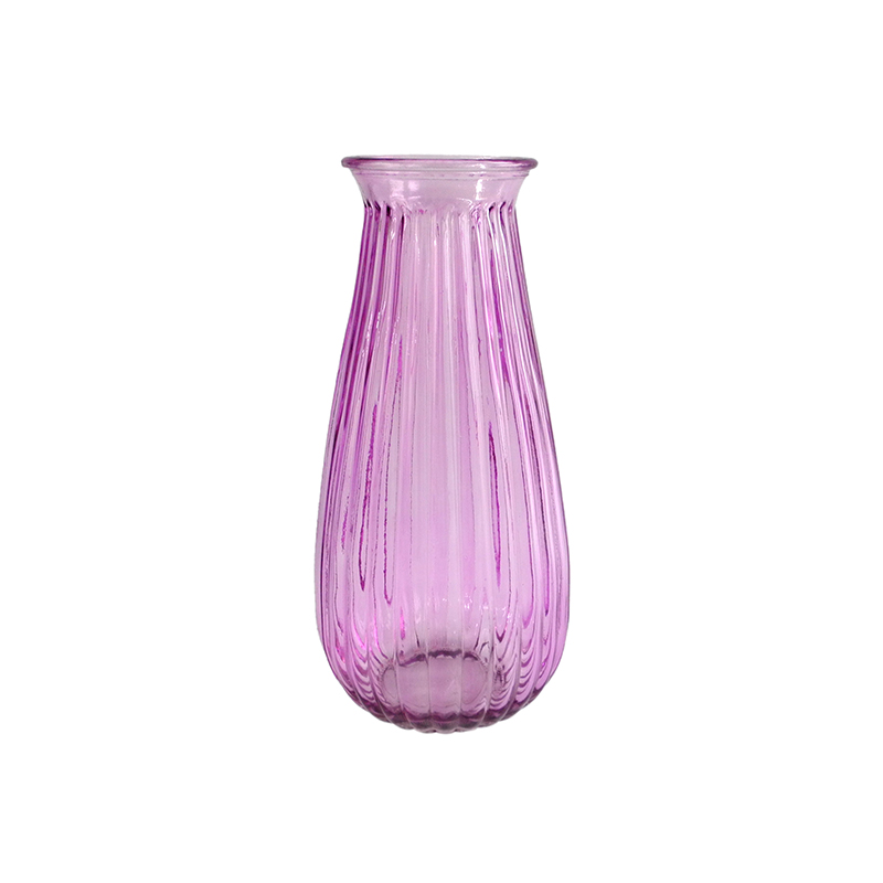 Purple Striped Glass Vase YD-VL-036