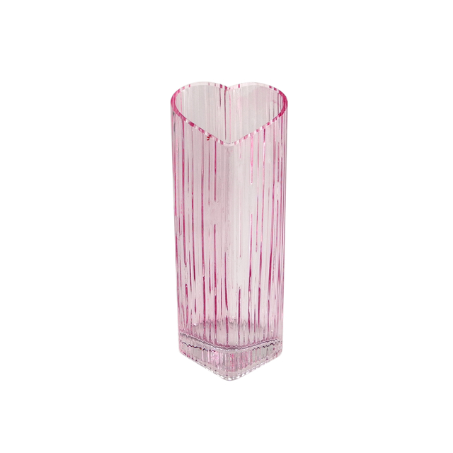 Heart-shaped Striped Glass Vase YD-VL-003