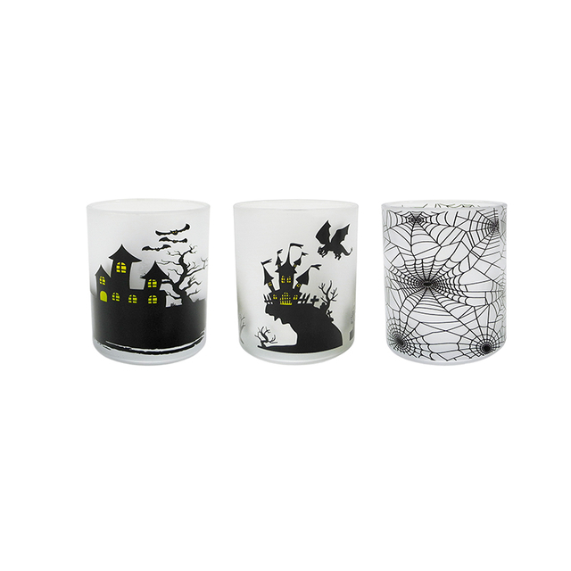 Halloween White Frosted Glass Wax Cup YD-HAL-076