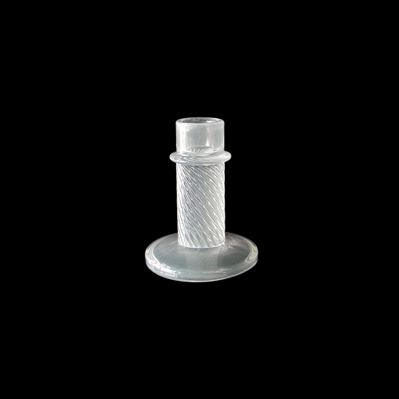 White Cylindrical Glass Candle Holder YD-ND-249