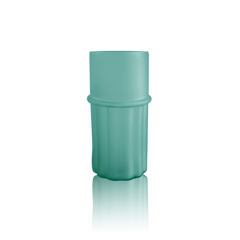 Green Frosted Glass Vase YD-OBS-066