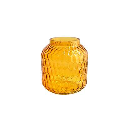 Orange Colorful Honeycomb Pattern Glass Vase Manufacturer