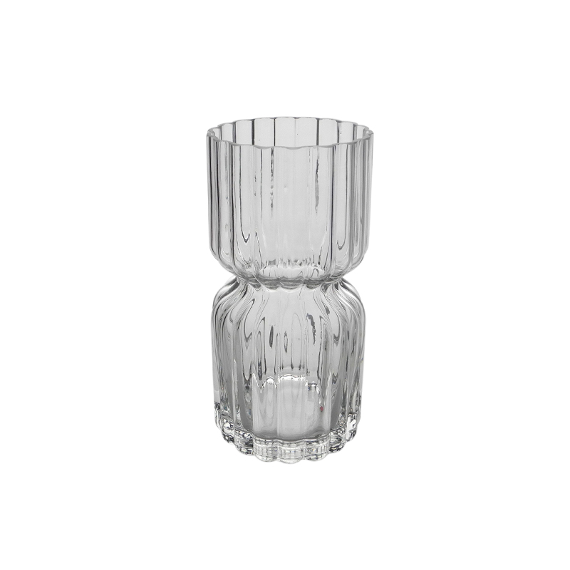 Cutout Striped Glass Vase YD-CGV-038
