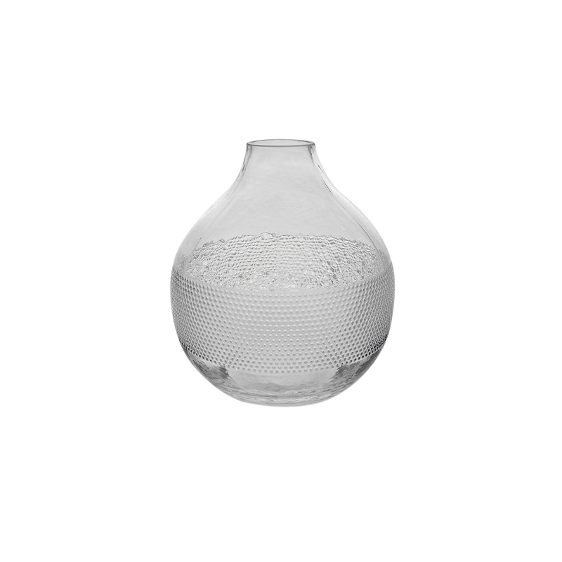 Ball Segmented Relief Glass Vase YD-CGV-030