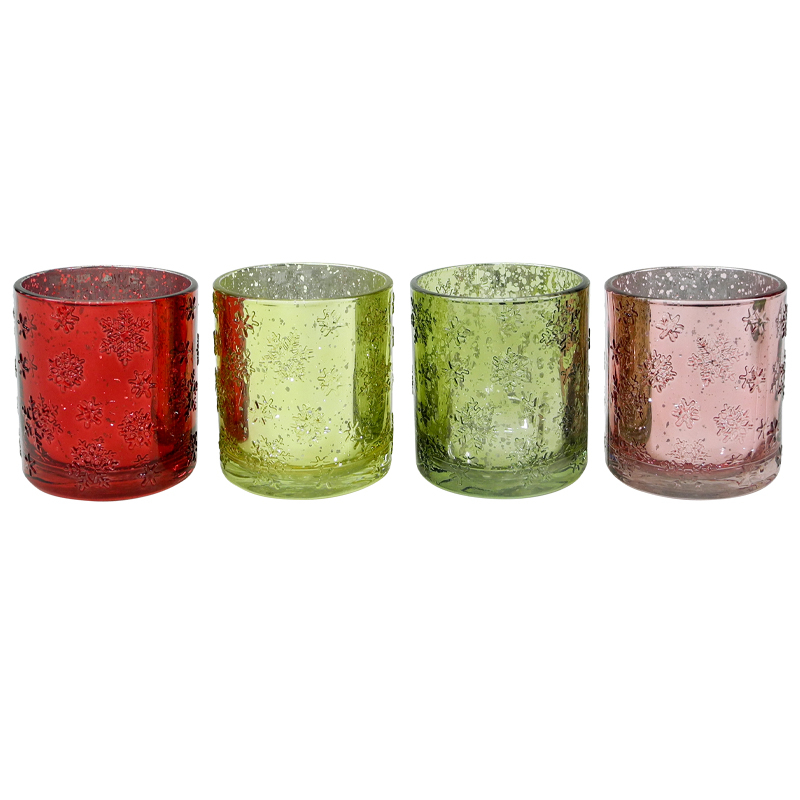 Electroplated Snowflake Pattern Glass Wax Bottle YD-CX-080