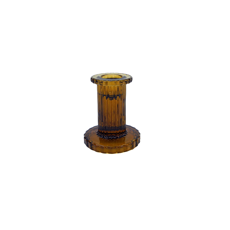 Segmented Embossed Glass Candle Holder YD-HDWC-184