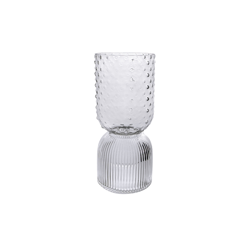 Polka Dot Striped Glass Vase YD-CGV-061