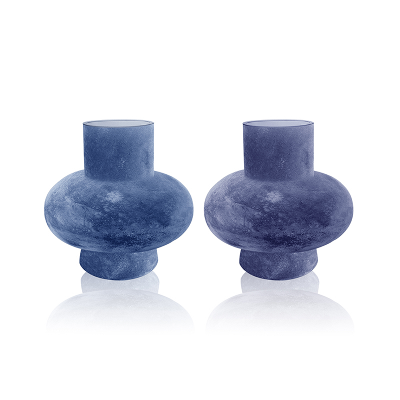 Blue Purple Sanded Glass Vase YD-OBS-129
