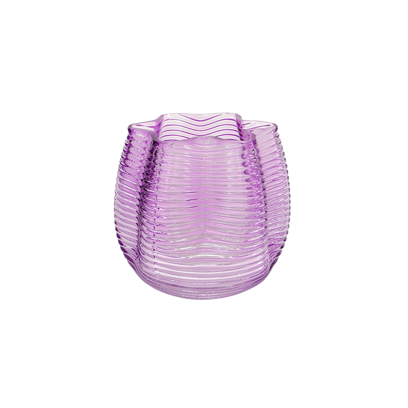 Purple Striped Spray Glass Vase YD-ND-417