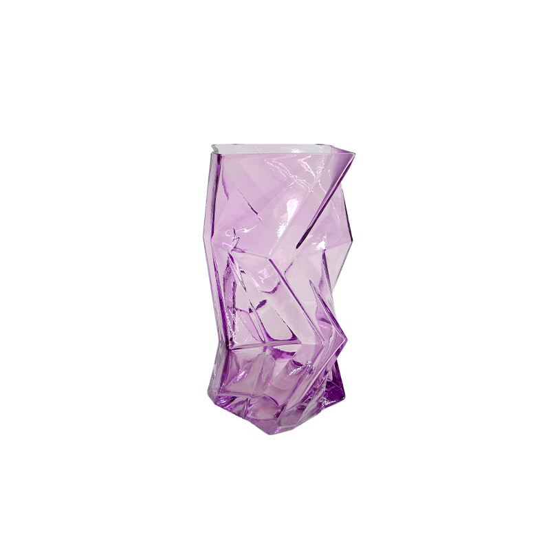 Purple Special-shaped Spray Colored Glass Vase YD-ND-418