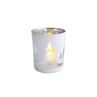 Yorklsun Glassware White Christmas Candle Holder & Wax Bottle YD-HDWC-034
