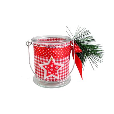 Yorklsun GlasswareChristmas Red Candle Holder & Wax Bottle YD-HDWC-047 