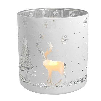 Yorklsun Glassware White Christmas Candle Holder & Wax Bottle YD-HDWC-035