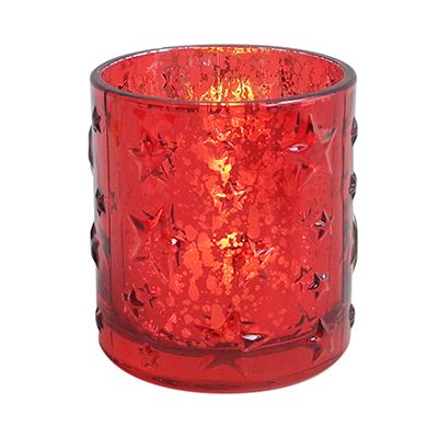 Yorklsun Glassware Red Christmas Candle Holder & Wax Bottle YD-HDWC-038