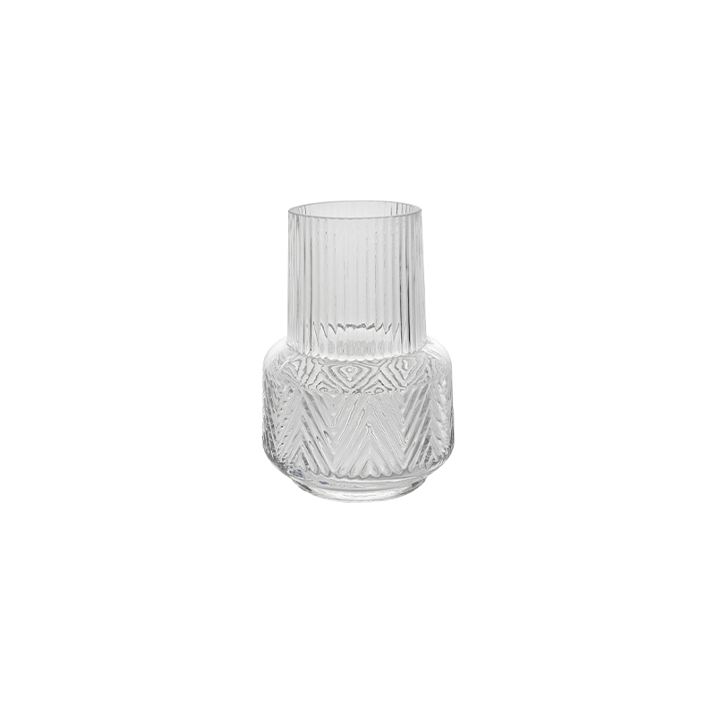 Segmented Relief Clear Glass Vase YD-CGV-138