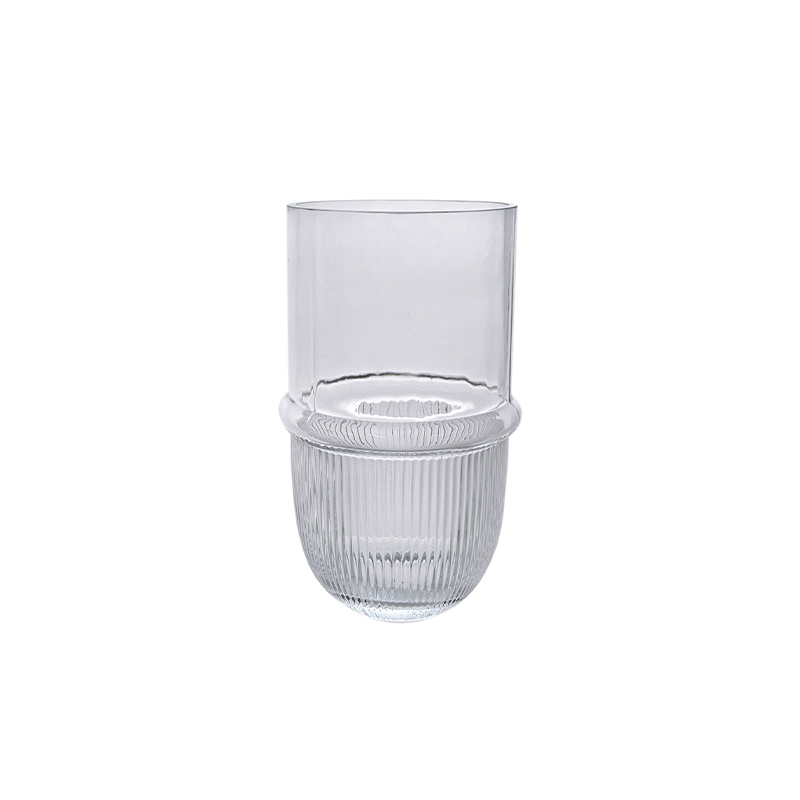 Striped Embossed Glass Vase YD-CGV-099