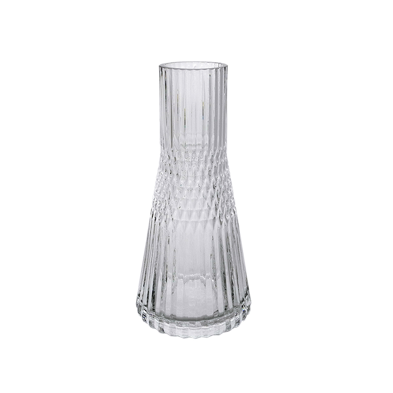 Vertical Striped Segmented Relief Glass Vase YD-CGV-112