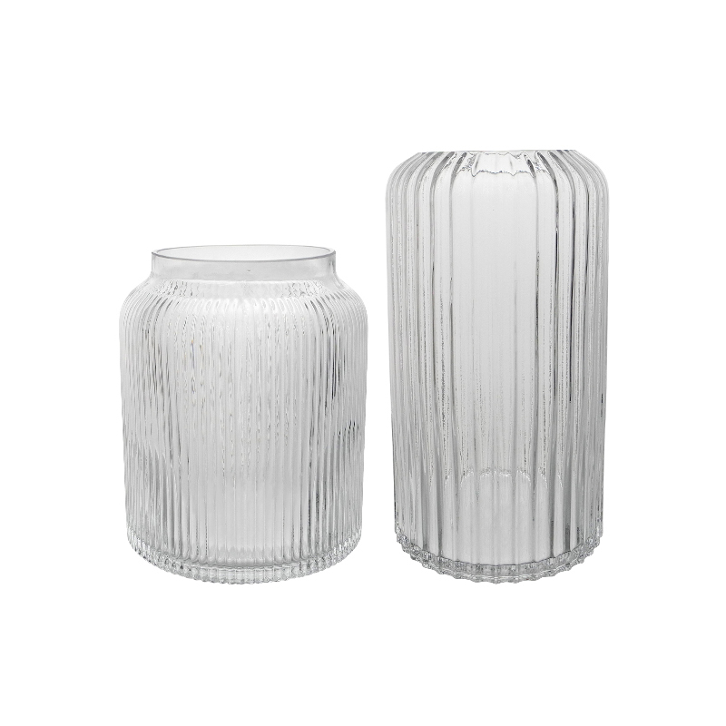 Cylindrical Striped Glass Vase YD-CGV-119