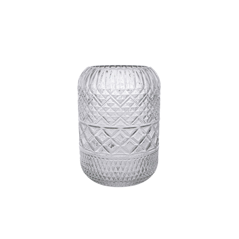 Shape Embossed Glass Vase YD-CGV-110