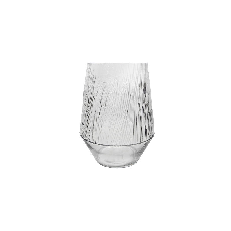 Cone Line Pattern Glass Vase YD-CGV-196