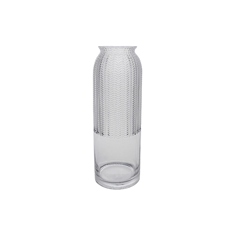 Top Wheat Ear Pattern Glass Vase YD-CGV-190