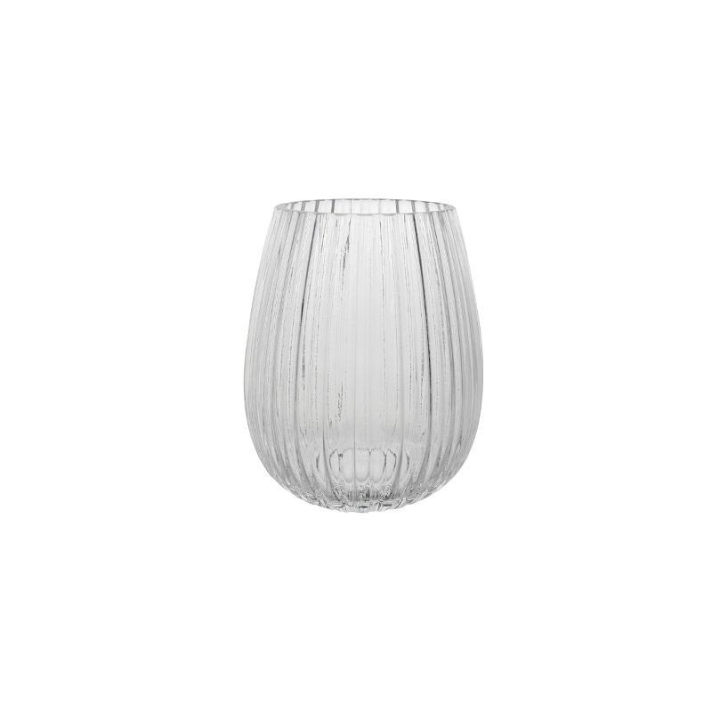 Striped Clear Glass Vase YD-CGV-122
