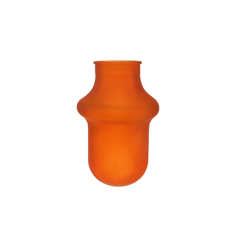 Polished And Tinted Striped Glass Vase YD-TDH-166