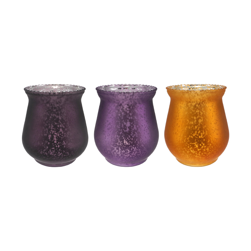 Lace-trimmed Electroplated Silver Candleholder YD-HAL-128