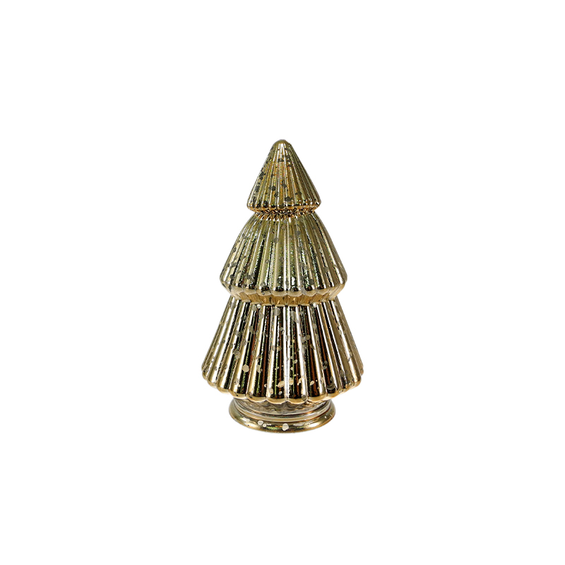 Electroplated Silver-gold Striped Christmas Tree Decorations YD-CX-131