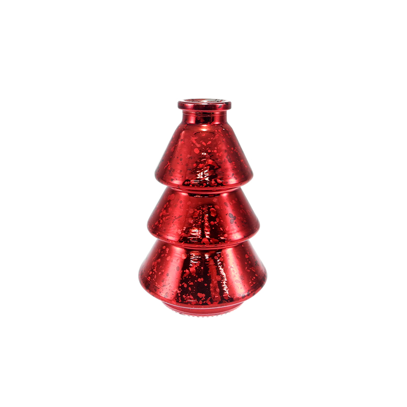 Electroplated Silver Fragments Christmas Tree Glass Bottle YD-CX-129