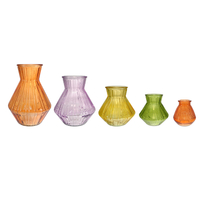 Striped Diamond-shaped Spray-painted Glass Vase YD-SS-154