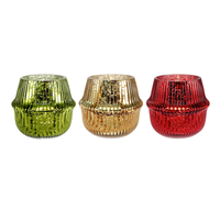 Electroplated Silver Fragments Striped Christmas Candleholder YD-CX-153