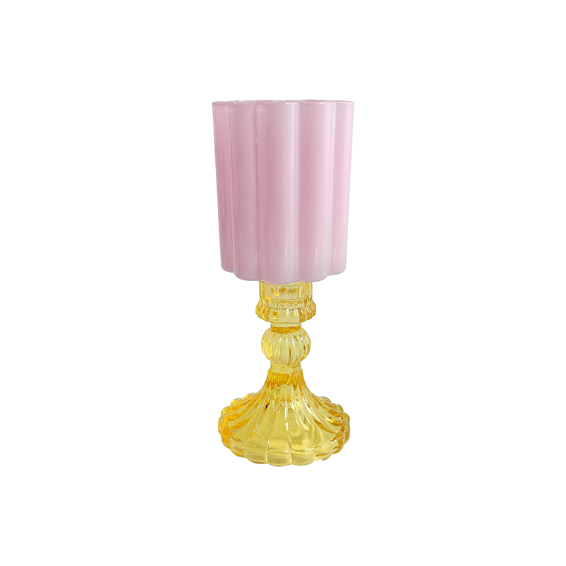Pink Enamel Modern Candle Holder YD-HDWC-233