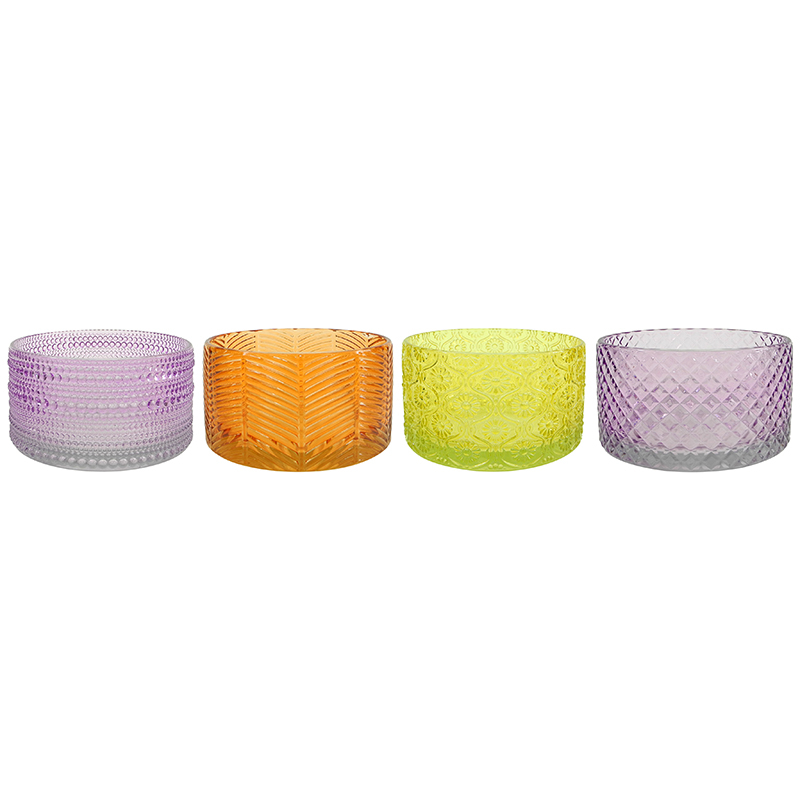 Texture Spray Color Glass Candle Holder YD-ND-376