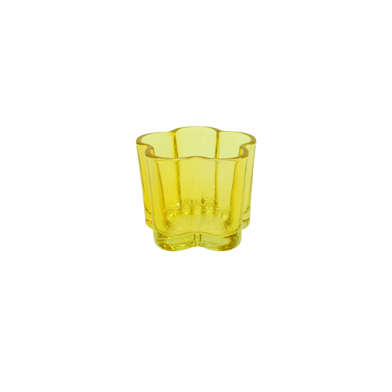 Flower Spray Colored Glass Candle Holder YD-ND-377