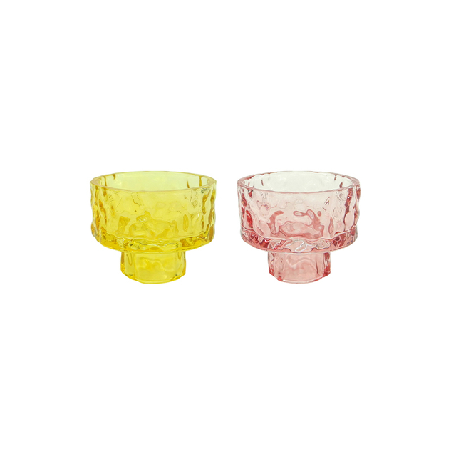 Textured Color Spray Glass Candle Holder YD-ND-380