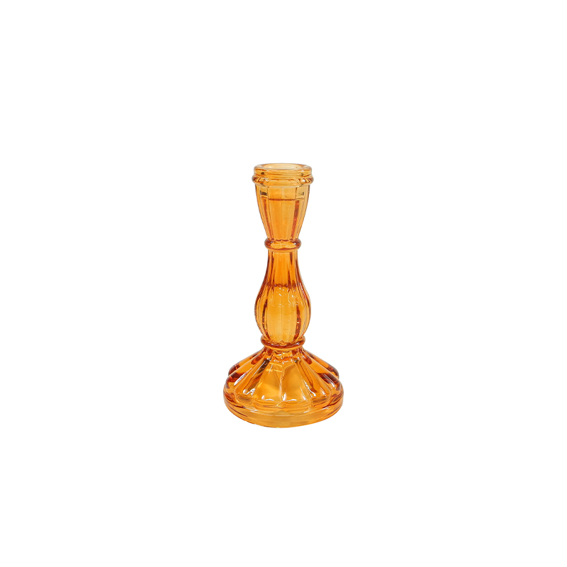 Orange Brown Glass Candle Holder YD-ND-385